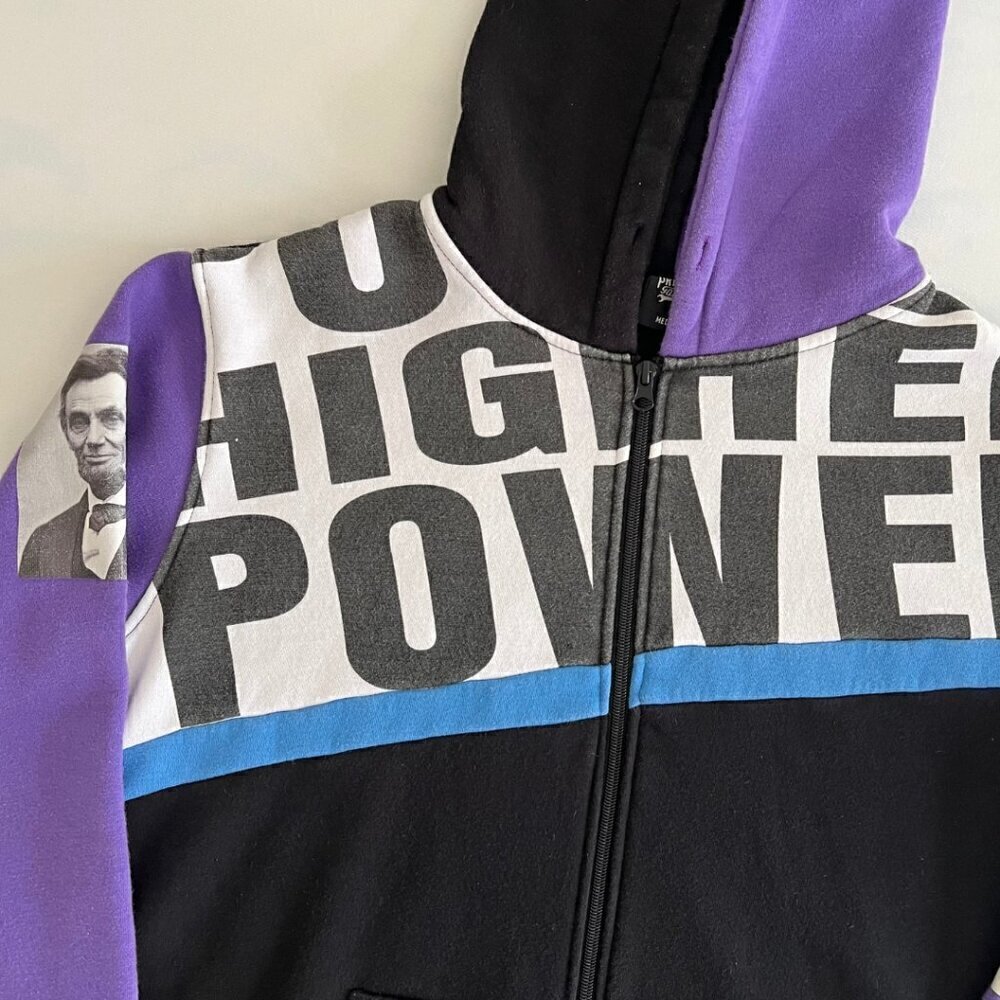 Garage Purple & Black y2k Higher Power Graphic Zip Up Hoodie - Picture 3 of 8